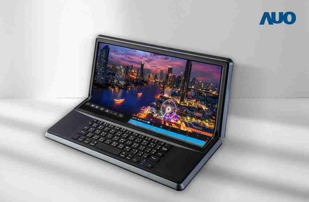 CG电子14.6吋Micro LED折迭显示屏幕，，，，搭配半径4mm的弯折绞炼，，以及高画素、、、高亮度、、、、高对比度的显示技术特点，，，即便在大视角下仍保有绝佳色相与亮度